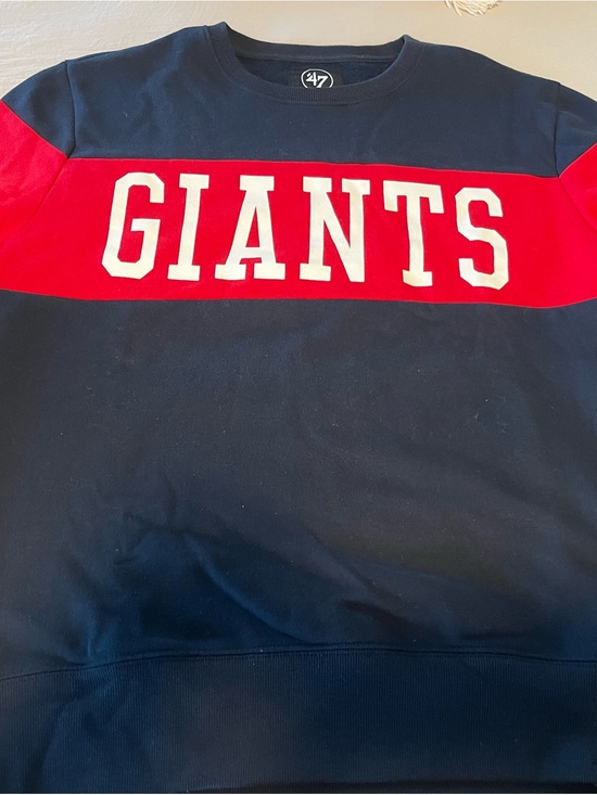 47 Other - '47 Navy & Red GIANTS Colorblock Crewneck Sweatshirt